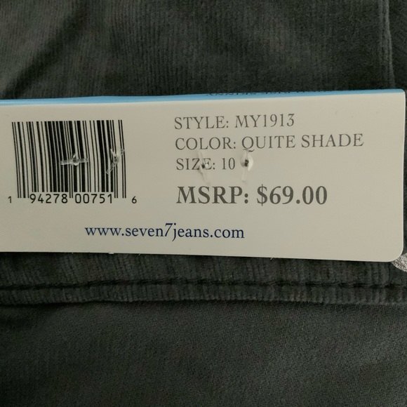 Seven7 Corduroy Pants Grey Ultra High Rise Skinny 10 - Picture 6 of 8